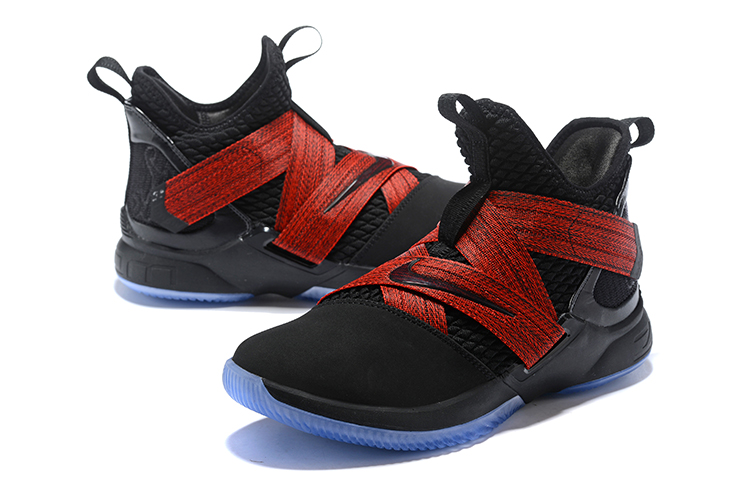 Men Nike Lebron Soldier 12 Black Red Blue Shoes